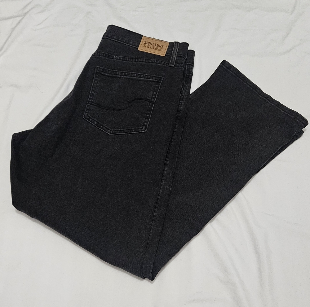 Levi Strauss Signature Heritage High Rise Kick Boot Jeans Black Size 10 / W30